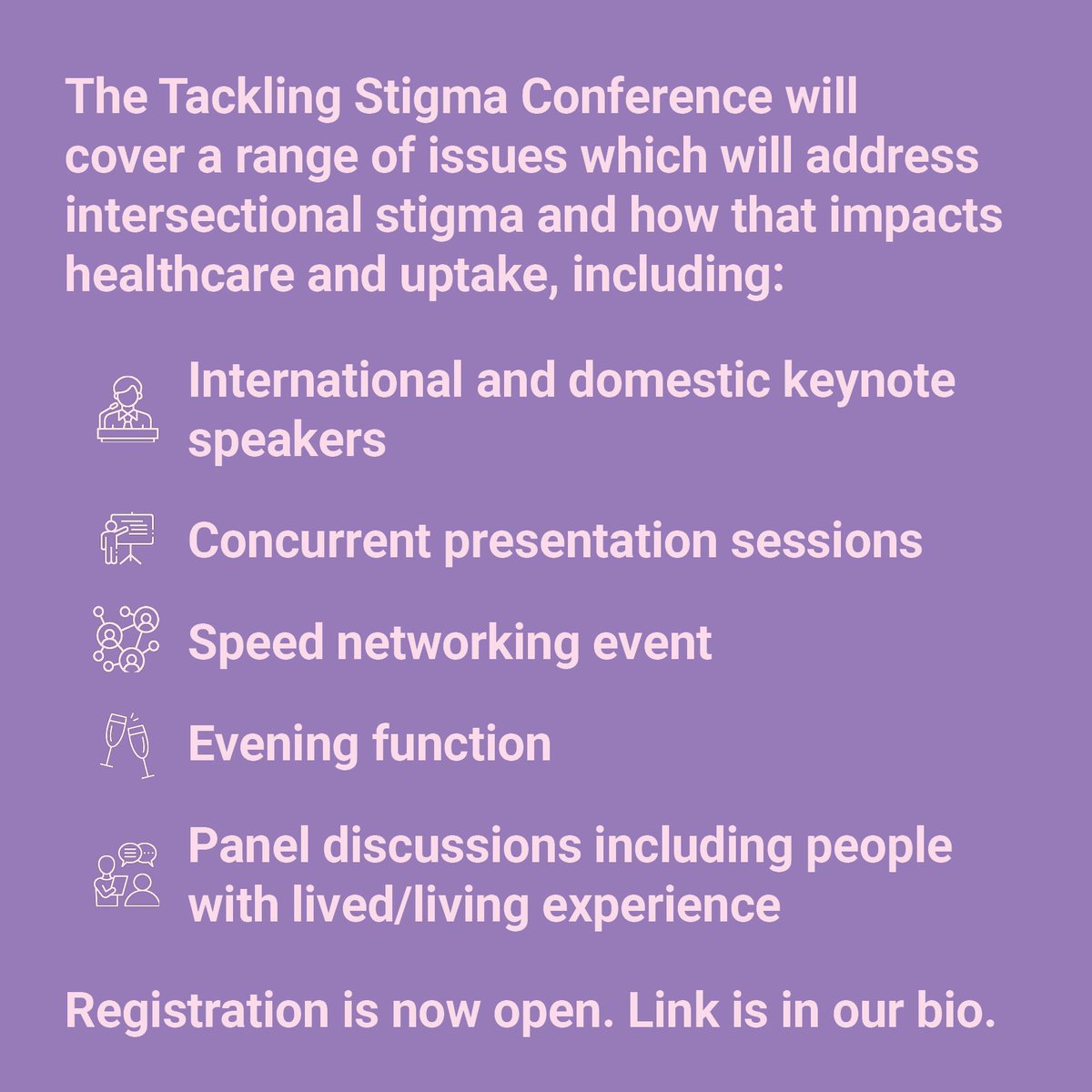 scarletalliance's tweet photo. @UNSW is launching their 'Tackling Stigma' Conference on 21-22 November, 2024. This event will focus on cross cutting approaches to understanding &amp; addressing stigma, promote conversations &amp; debate regarding systemic &amp; structural issues that contribute to experiences of stigma. https://t.co/uSkDdiWXvE