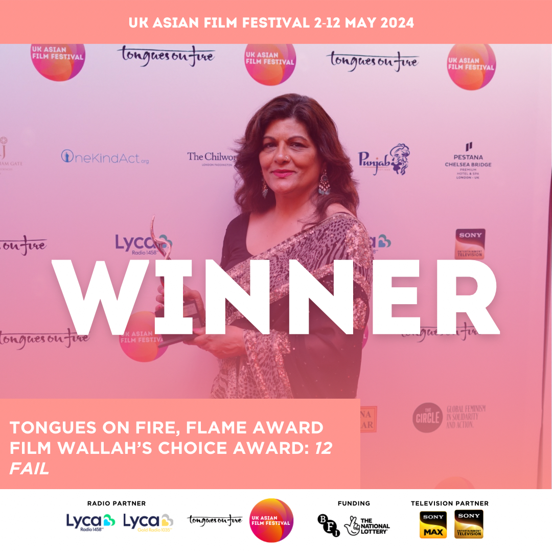 The award gala ceremony was an amazing evening with some incredible winners…

Congratulations to 12 Fail for winning the Tongues on Fire, Flame Award for Film Wallah’s Choice Award.

On behalf of the team at UKAFF, well done on your incredible achievement.