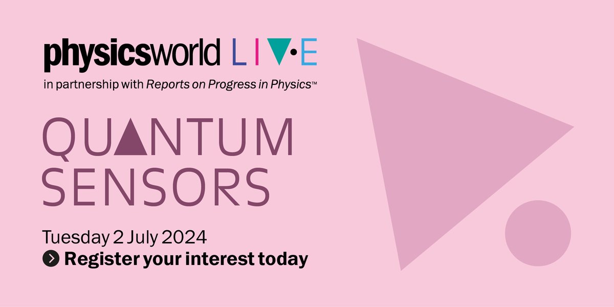 It's time to shift the focus from quantum computers to quantum sensors! 

Discover why at @PhysicsWorld Live on the 2nd of July. 

Secure your place today!

➡️ow.ly/8Mbj50Ravhe

#Quantum #QuantumSensors #QuantumTechnology #QuantumTalk #QuantumTech