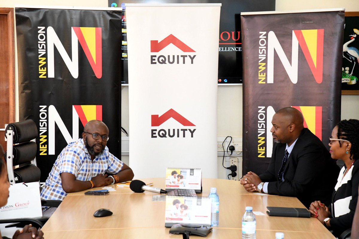 .@UgEquityBank managing director @AnthonyKituuka and his delegation earlier this week on Tuesday handed over a cheque of shs30m to @VisionGroup CEO @nyamadon as a contribution towards the #MartyrsChoirCompetition24 The handover took place at @newvisionwire 🏠 #EquityBankUganda