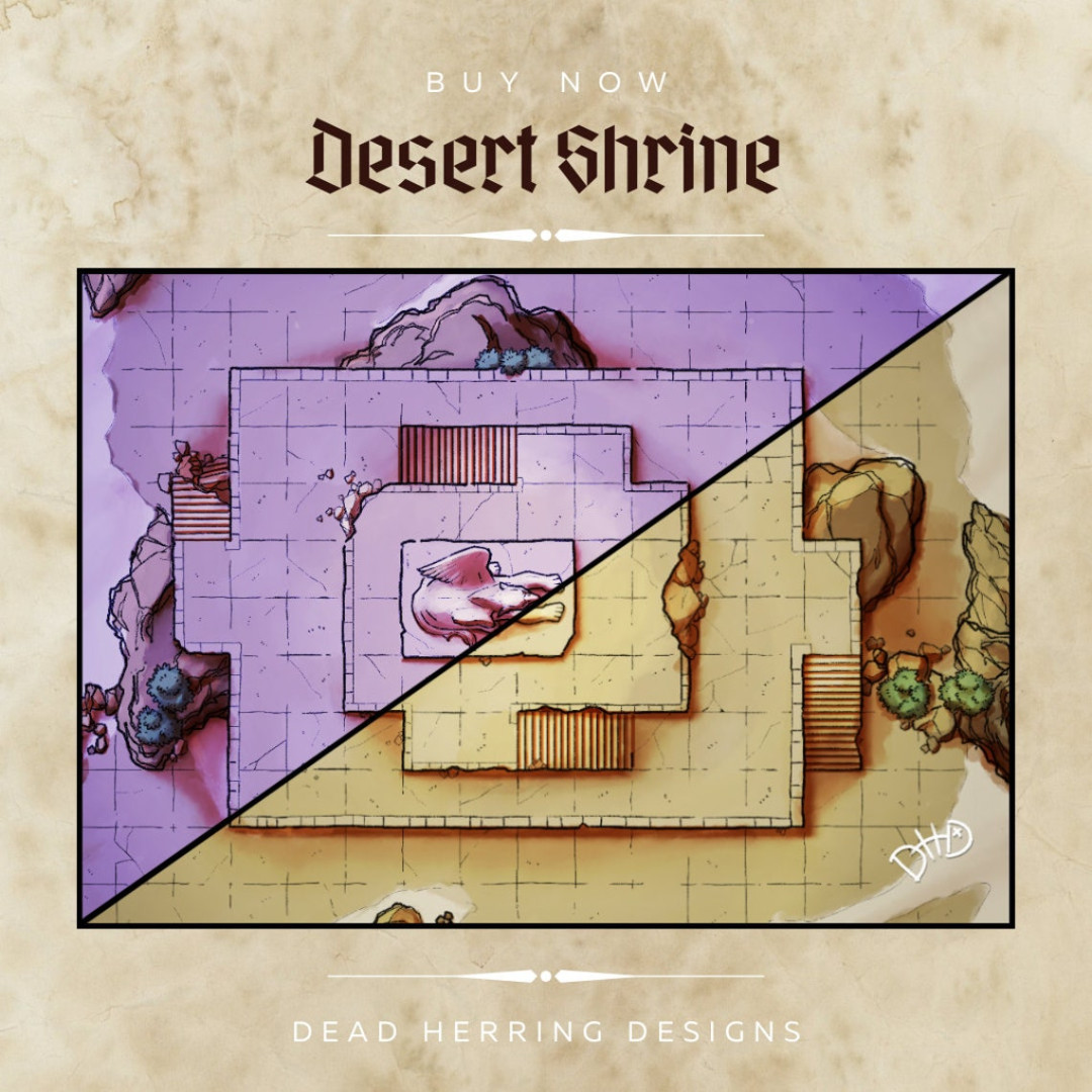 Thinking of starting a new Dnd or Pathfinder game this year, or any other TTRPG you may prefer? Need encounter maps?

Get them here: etsy.me/3KfyMTd

Deserts, dungeons, snow-covered temples; plenty to sink your teeth into.

#dnd #pathfinder2e #dndmaps #ttrpg #battlemaps