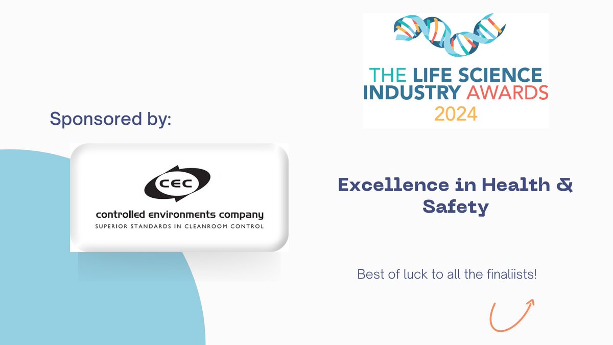 Controlled Environments Company joined as gold sponsor to the 2024 LSIA Awards, and they are proudly sponsoring the Excellence in Health & Safety.

To know who the finalists are this year, click here - lifesciencesawards.ie/shortlist

#LifeSciencesIRL