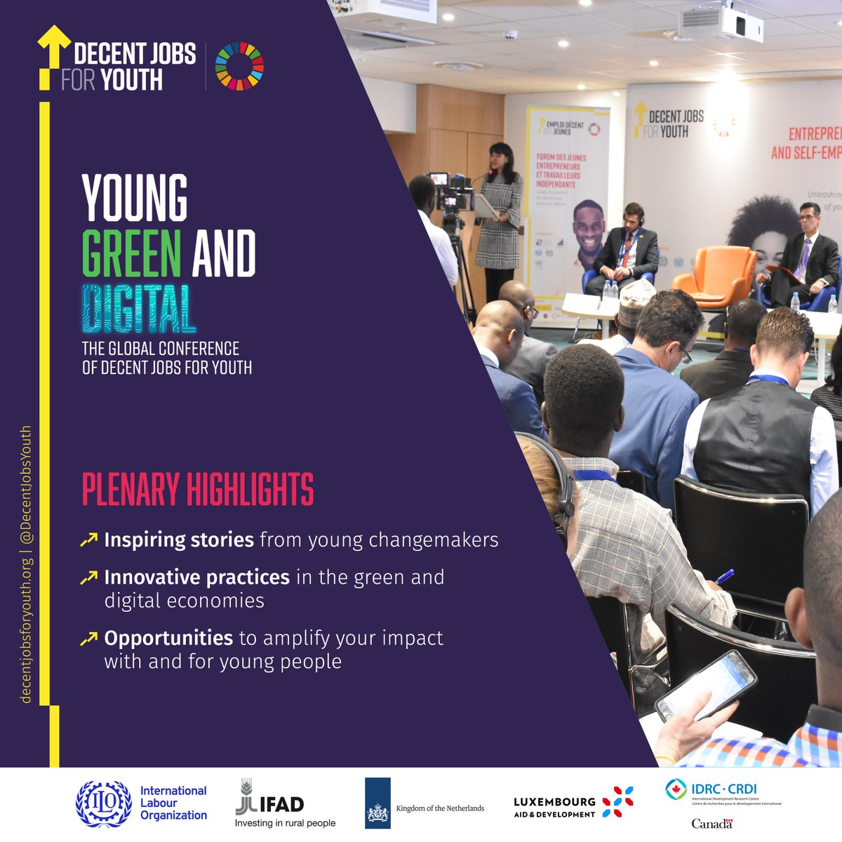 Ready for an interactive journey of thematic sessions about YOUNG, GREEN & DIGITAL? Join our partners as they share effective practices & innovative mechanisms to promote decent jobs for #youth in the green & digital economies! Sign up: ow.ly/yJzH50RNy6M @DecentJobsYouth