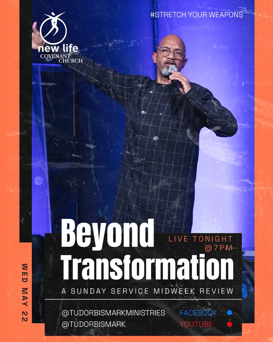 Join us tonight at 7pm for a midweek Sunday Service review 'Beyond Transformation' LIVE on our social pages! Get deeper understanding of Sunday's message and share your reflections with us. Don't miss this opportunity to connect, grow, and be inspired. #StretchYourweapons #nlcczw