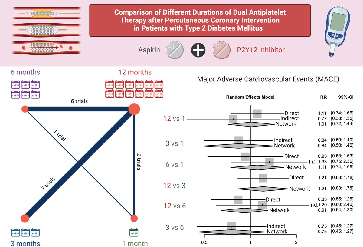 📚🔎Updated network meta-analysis suggests the efficacy & safety of abbreviated #DAPT after #PCI in pts w diabetes mellitus. Read more: ➡️doi.org/10.1016/j.jsca… @daeyongp92 @ruey_hu @MichaelGNanna @sealtin1 @CesiaGallegos