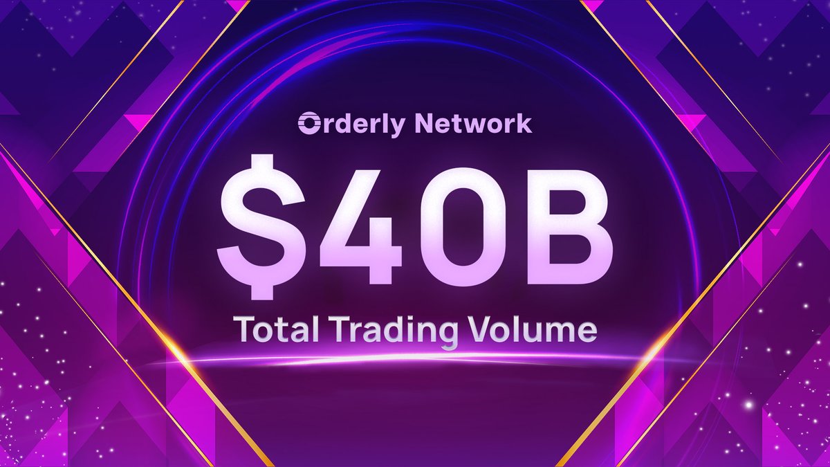 We just crossed $40 billion in total trading volume 🚀 The best part about total trading volume is that every day is an ATH... Thank you for trading on Orderly-powered DEXs 💜