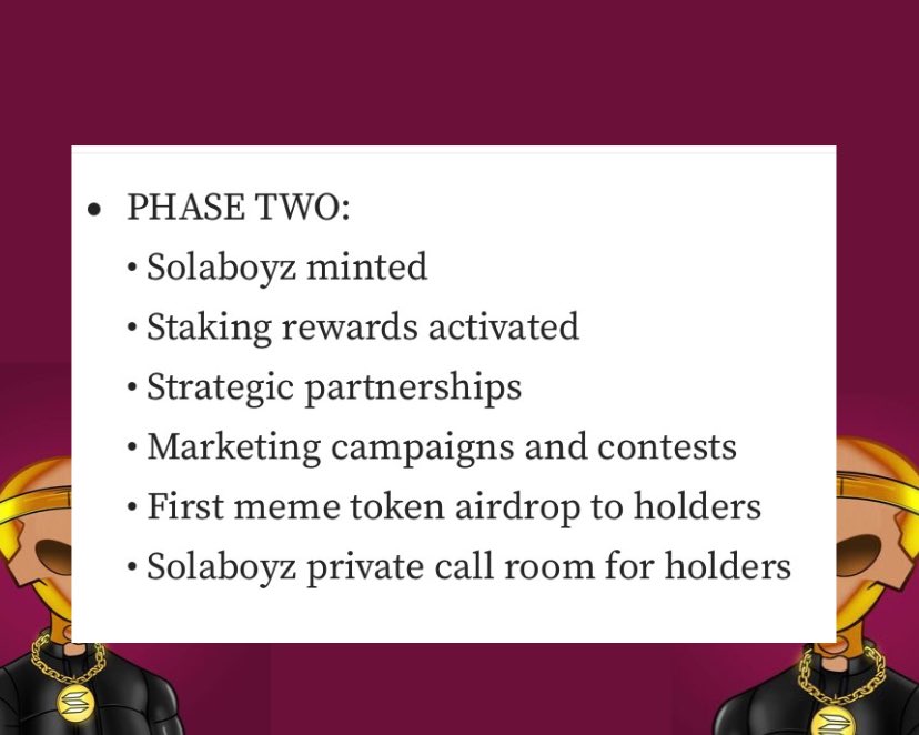 Sola_Boyz's tweet photo. RoadMap phase two begins officially today. Public mint is live.

More than 40% sold out.

Major partnership announcement soon!

Your final act to join the cult is today. 

MINT HERE: 
https://t.co/ycpGo68oOa https://t.co/W5TMJQDwWD