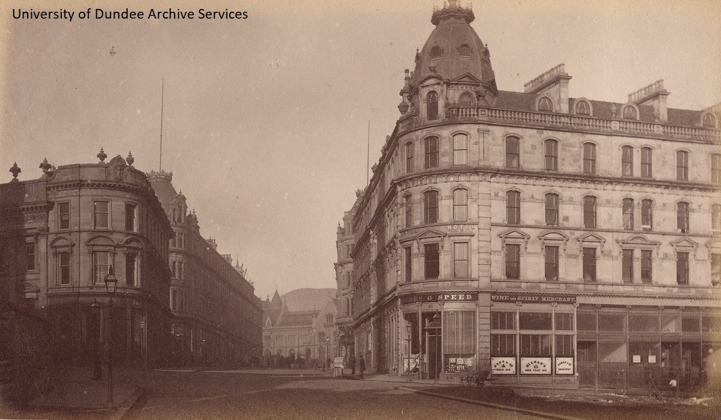 #WaybackWednesday Looking up the new Commercial Street towards @McManusDundee in 1880. This area was extensively rebuilt as a result of the 1871 #Dundee Improvement Act Seagate is on the right #Archives #DundeeUniCulture #OldDundee