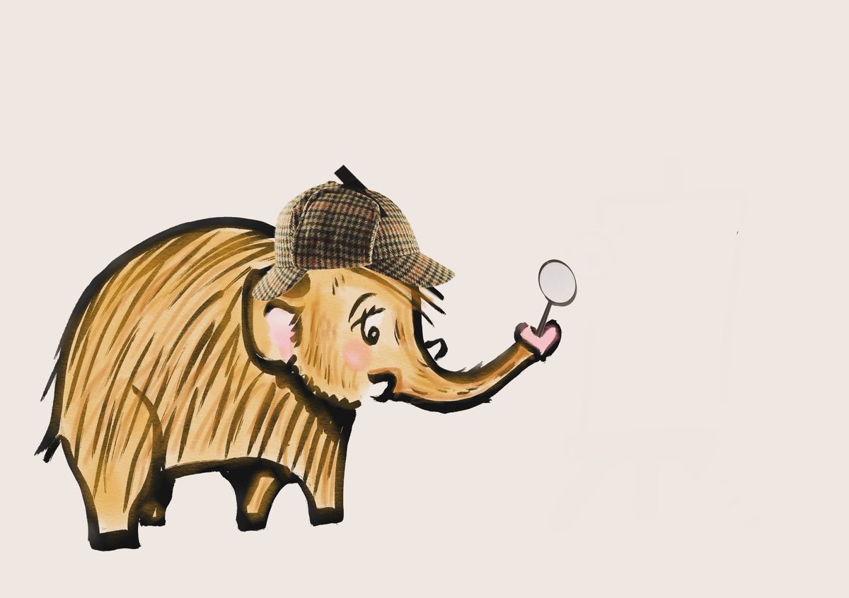 Happy #Sherlockday2024 #mammoth #sherlockholmes #detective #magnifyingglass #illustration