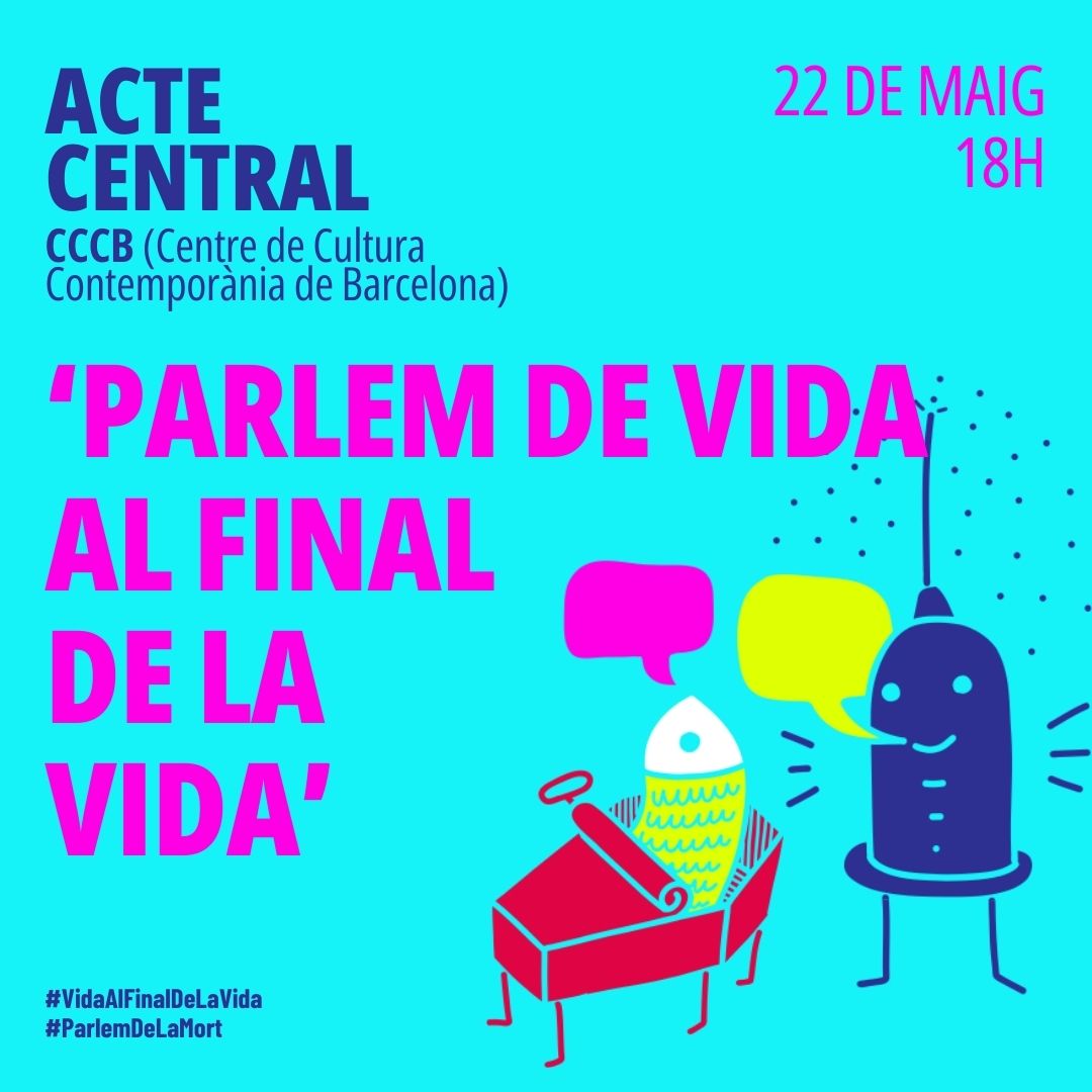 🗣️Avui a les 18h parlarem de Vida al Final de la Vida a l'acte central del festival amb uns ponents de primer nivell: Victòria Camps i Núria Terribas de @FundacioGrifols, Jordi Amblàs de @AQuAScat i Cristina Vallès de @Dmdcatalunya. 💕 🔗vidaalfinaldelavida.com/activitats/act… 📌 @cececebe