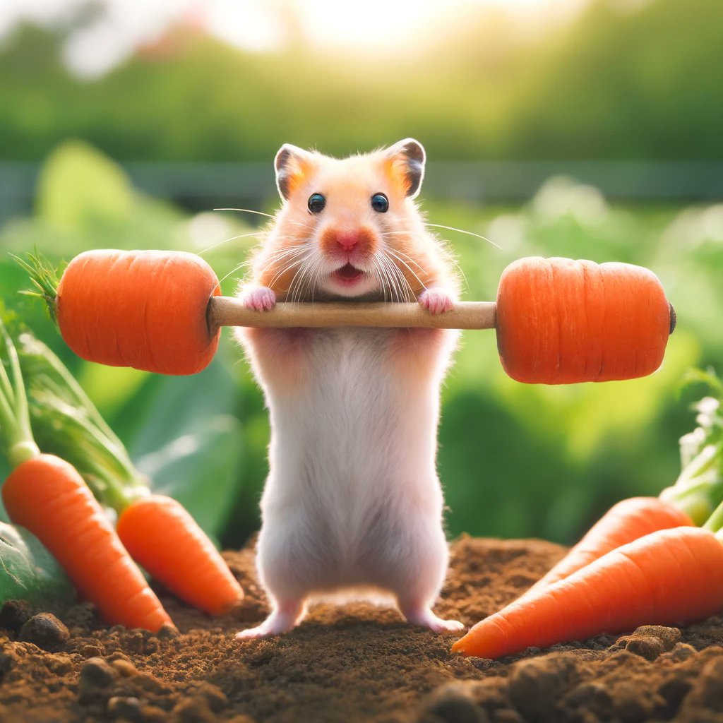 @bogdanonymous 🥕🥕 give me 🐹 strength and power 🏋️🤸 
#NFTHamsters #AiArt