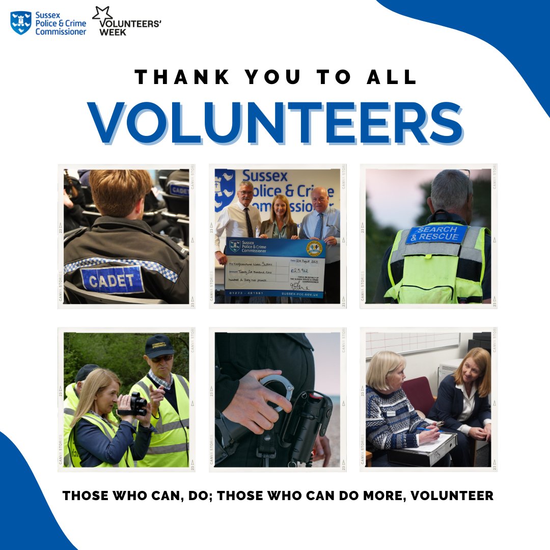 From being first on the scene to tackle crime to fraud prevention and youth engagement – Sussex Police and partner volunteers make a huge difference. #SaferInSussex #VolunteersWeek