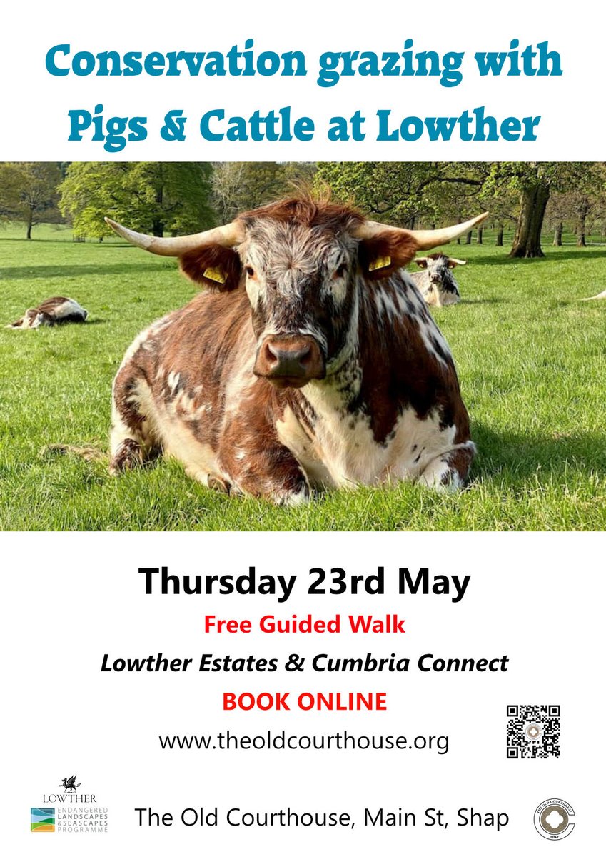 A few spaces left on our |*FREE GUIDED WALK*| tomorrow. Discover how the Lowther Estate is using traditional native livestock breeds to revitalise habitats and help restore lost biodiversity. Book here - t.ly/GdKxz @VisitEden @ShowcaseCumbria @CumbriaEden #SOF24