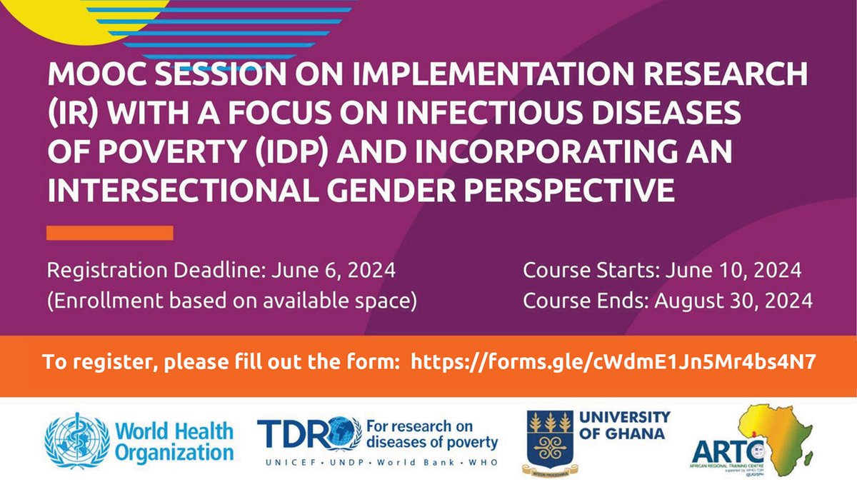 If you're interested in incorporating an intersectional gender perspective in your research on infectious diseases, come join our Massive Open Online Course next month! Register here: forms.gle/cWdmE1Jn5Mr4bs… #healthresearch #gender #intersectionality