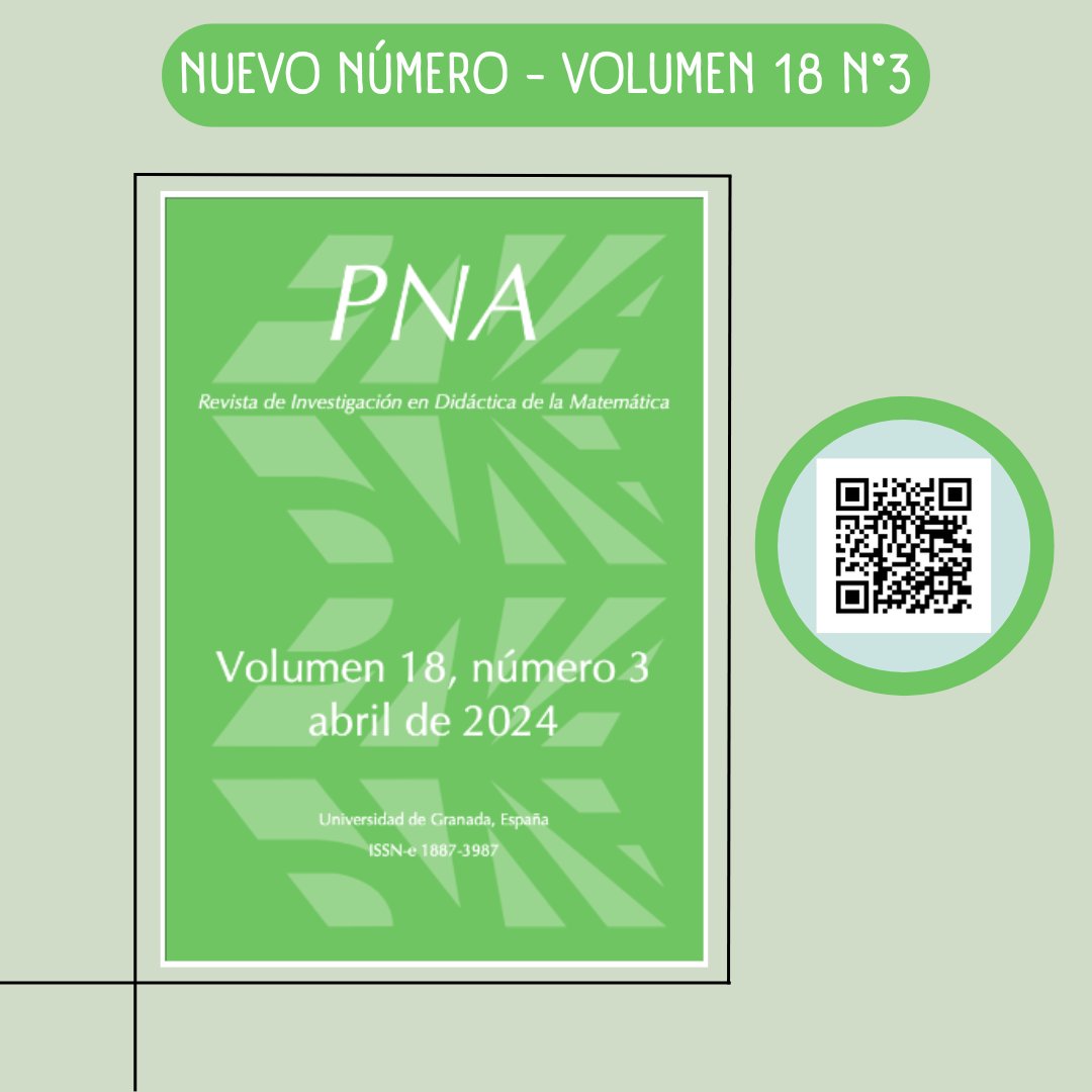 PNA ha publicado un nuevo número. El volumen 18 N°3 correspondiente al mes de abril de 2024. Invitamos a la comunidad de investigadoras/es en Educación Matemática a leer las producciones accediendo desde el siguiente link: revistaseug.ugr.es/index.php/pna/…