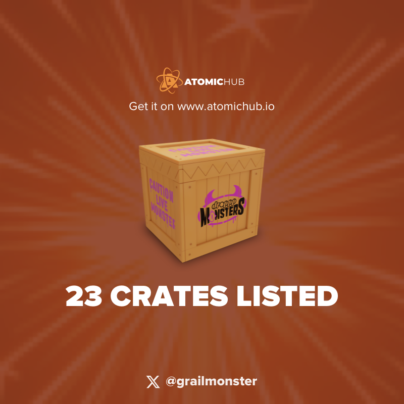 We're running low on available crates! Now, there are only 23 currently listed for sale on Atomichub.