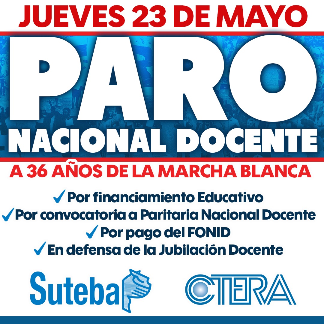 SUTEBAProvincia's tweet photo. #ParoNacionalDocente https://t.co/exqDrHujMz