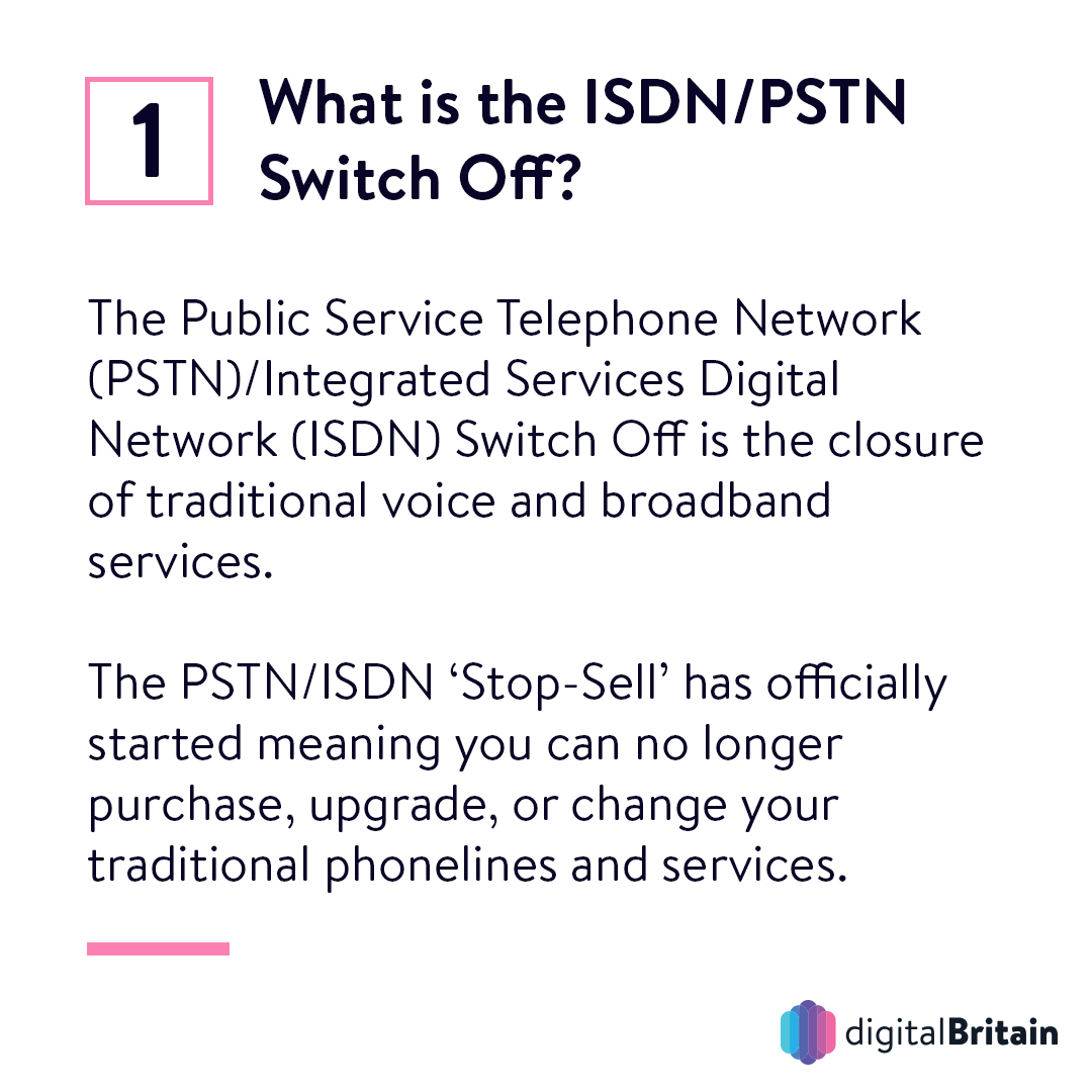 digitalbritain_'s tweet photo. Hearing talk of a PSTN Switch Off? Not sure how your business will be affected? 😅

We've got your backs.  🤝

Take a swipe to learn all about the PSTN Switch Off, what you need to do, and how we can help you switch stress-free. https://t.co/18zHdL1Vph