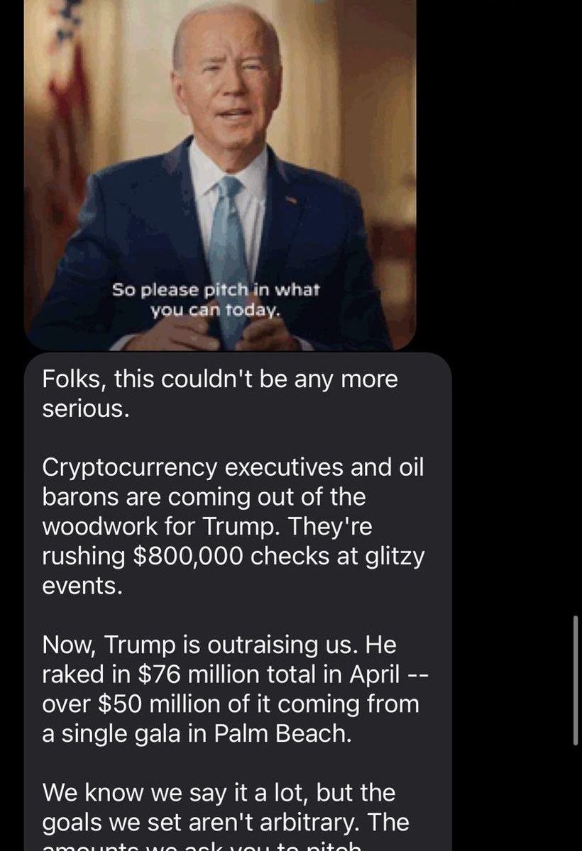 CRYPTO_JOKKER's tweet photo. 🇺🇸 Joe Biden is also entering the cryptocurrency election race.

In just 2 weeks, the SEC has changed its mind and is now in favor of an ETH ETF.
It is a completely unprecedented situation, which means it's entirely political (https://t.co/DIBFSV8dz1)

Haseeb (Dragonfly): (https://t.co/YBpmhh0NPN)
Biden is going to soften on crypto going into the election. He doesn't want to lose votes in a tight race for the presidency.
Not a total reversal, mind you... but Biden will soften enough that he won't lose the crypto vote wholesale.

President Joe Biden could score a win via the SEC approving spot ether ETFs.

...keep watching 👀