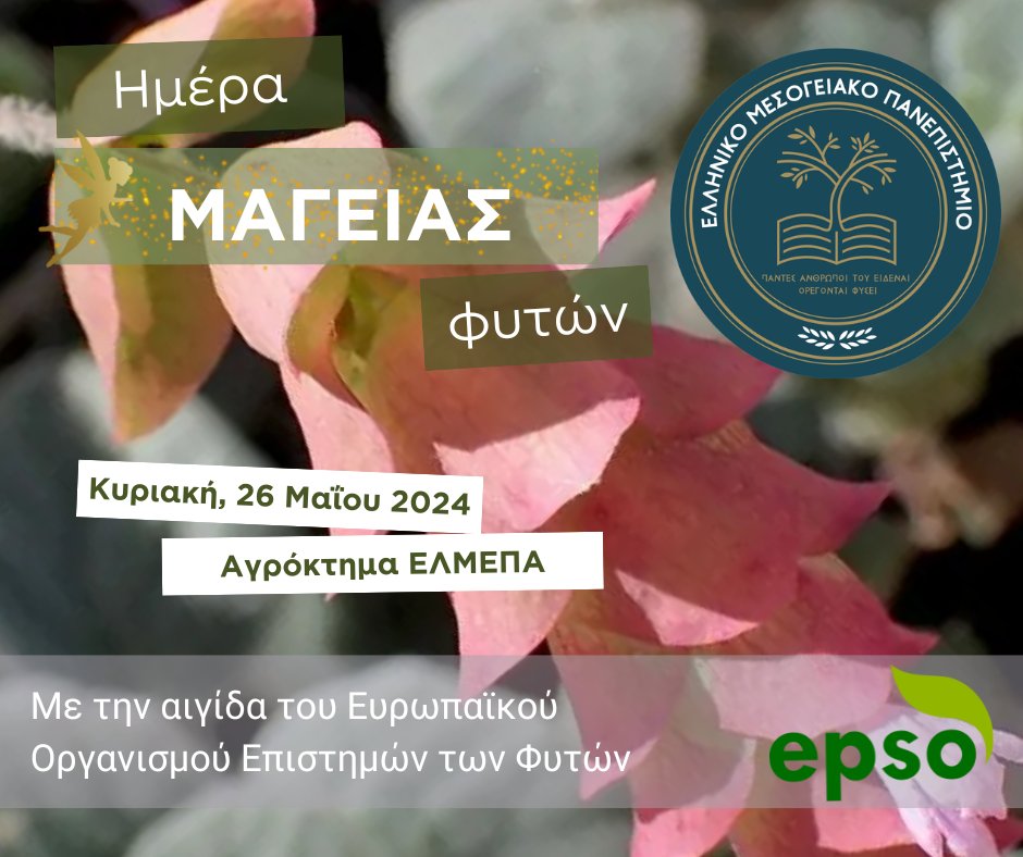 yannishimself's tweet image. Την Κυριακή 26 Μαΐου 2024 γιορτάζουμε την Ημέρα Μαγείας Φυτών @EPSOEurope. Ελάτε στο Αγρόκτημα του Ελληνικού Μεσογειακού Πανεπιστημίου @HMUniversity μεταξύ 10:00-15:00 για να παίξουμε και να μάθουμε περισσότερα για τη μαγεία της φύσης. Περισσότερα στο hmu.gr/imera-mageias-…