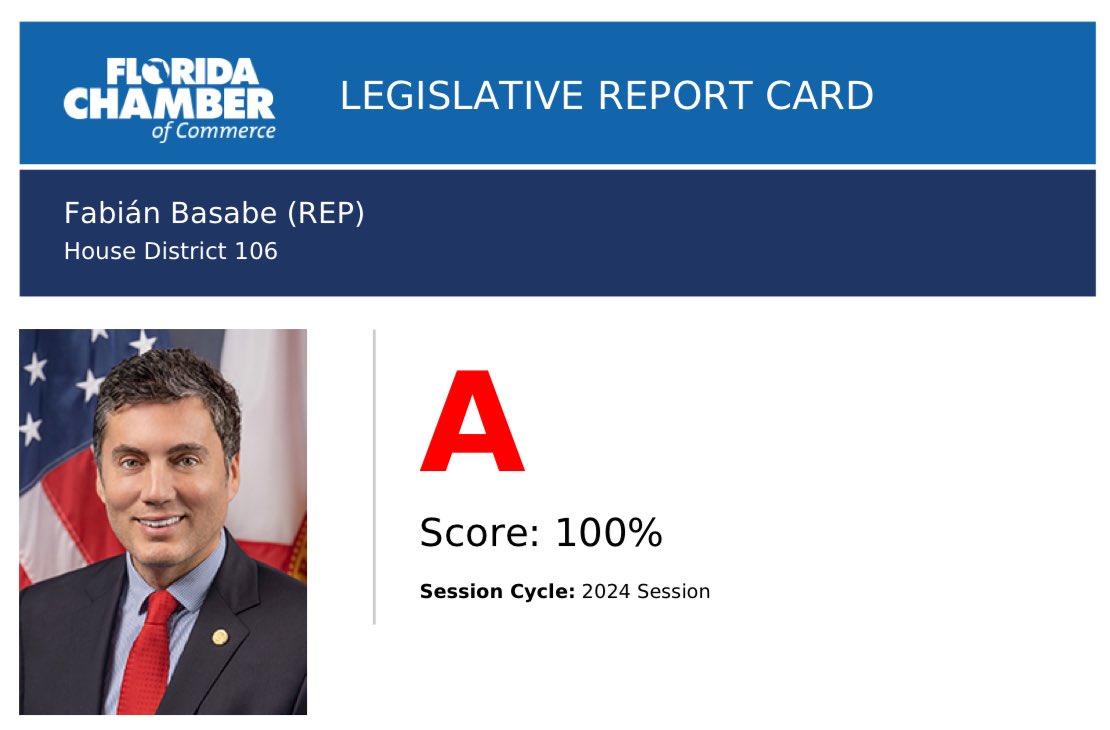 I’m honored to work with @FLChamber and business leaders in District 106 and across our state to unleash Florida’s economy, which can help to empower more people to achieve their American Dream. #FlaPol