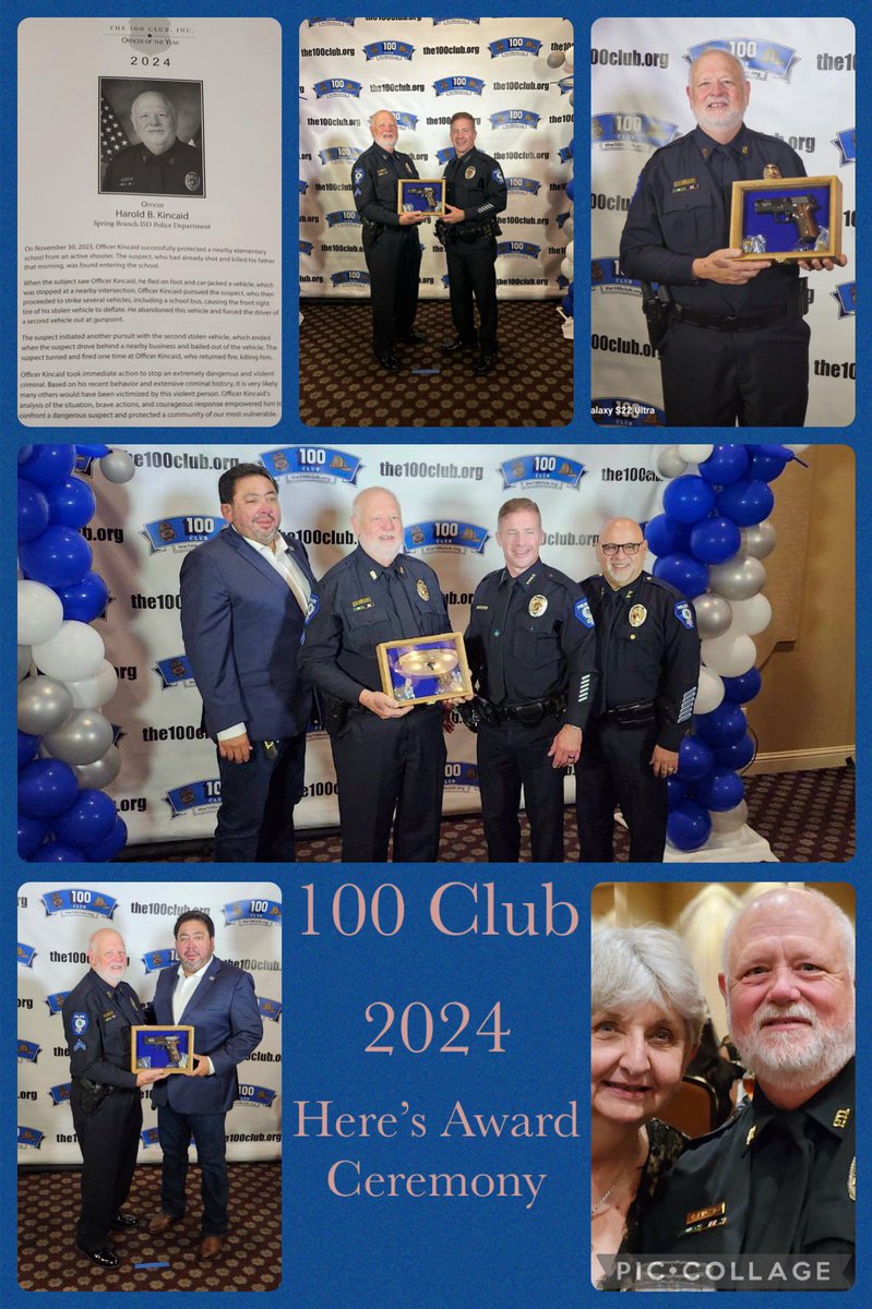 Congratulations to Officer Kincaid who was honored at the 100 Club 2024 Heroes Award Ceremony! <a href="/100ClubHouTx/">The 100 Club</a>