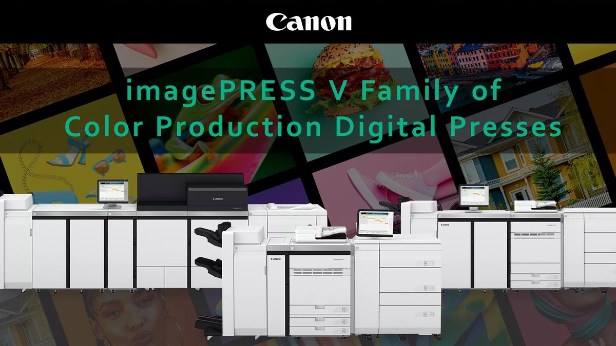 CanonUSABiz's tweet image. Discover the power of automation with our #imagePRESS V Family Line Up. Our V900 Series, V1000, and V1350 digital presses are engineered to redefine productivity. Join us in the digital revolution!​
​
Learn more: canon.us/3OVQ3Cr