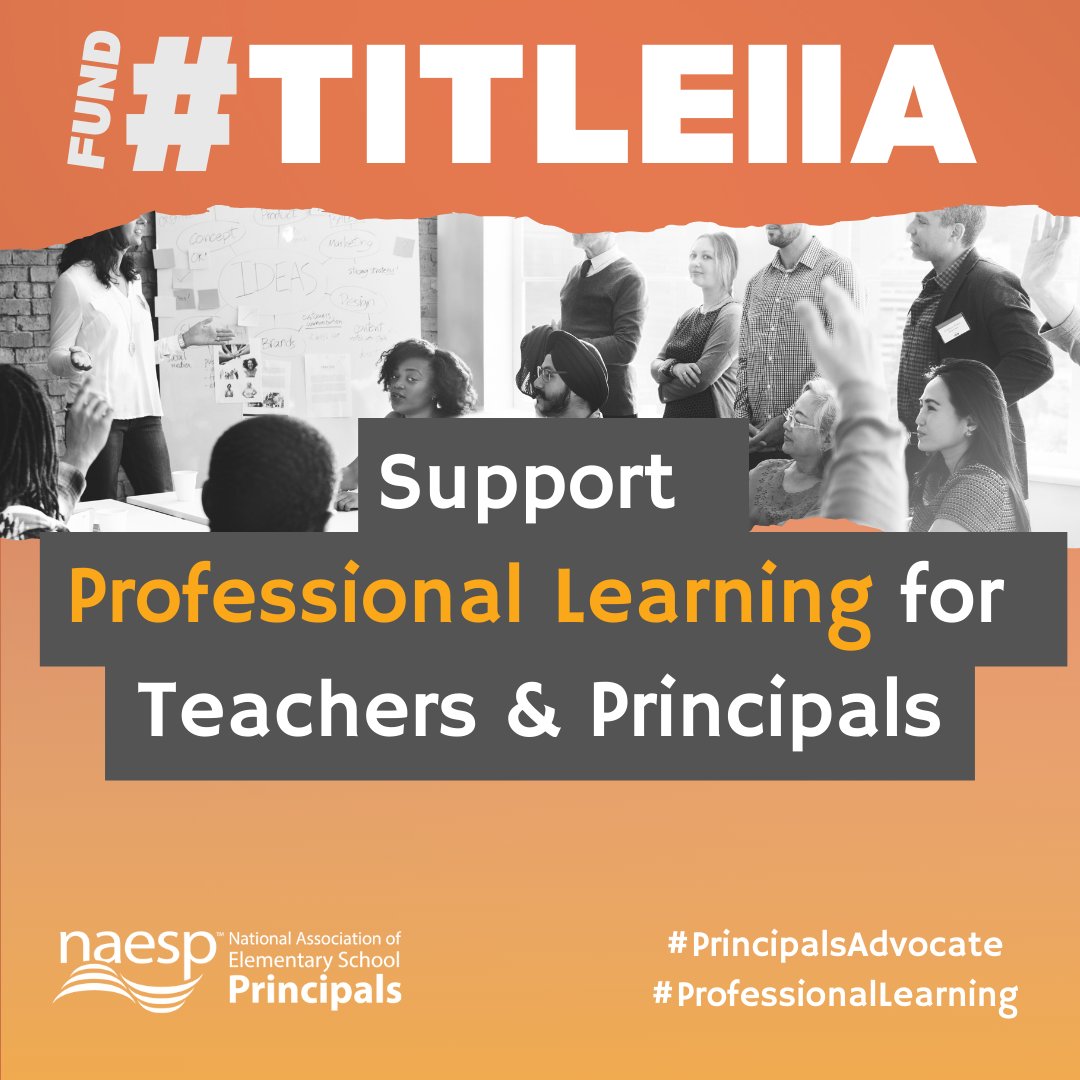 States can use 3% of #TitleIIA funds for #ProfessionalLearning for principals. Effective school leadership leads to student and teacher success! #PrincipalsAdvocate
