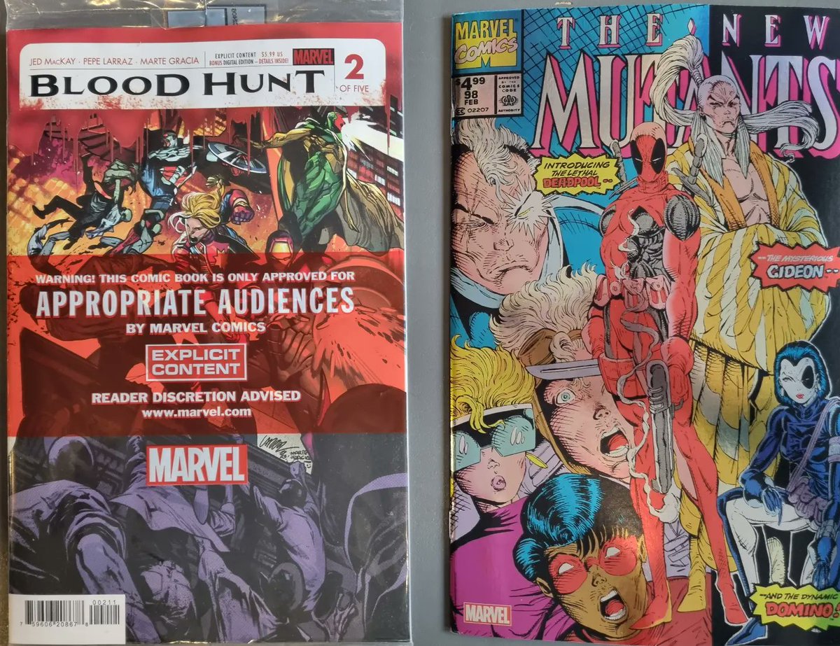 Today 🔥 Variants! Amazing Spider-Man #50 by J T Christoper . FRRAL #3 by Forstner & Fleecs. BLOOD HUNT #2 Red Band NEW MUTANT #98 FACSIMILE FOIL All available now😎 In store and online store at chaoscitycomics.com