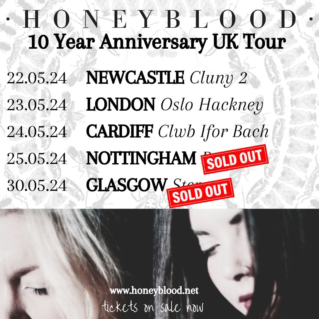 Tour has begun! 🪰 NEWCASTLE! See you tonight! 💋 There are some tix left so hit the link to grab one! seetickets.com/event/honeyblo… 19:30 Doors 20:00 No Windows 21:00 Honeyblood 23:00 curfew