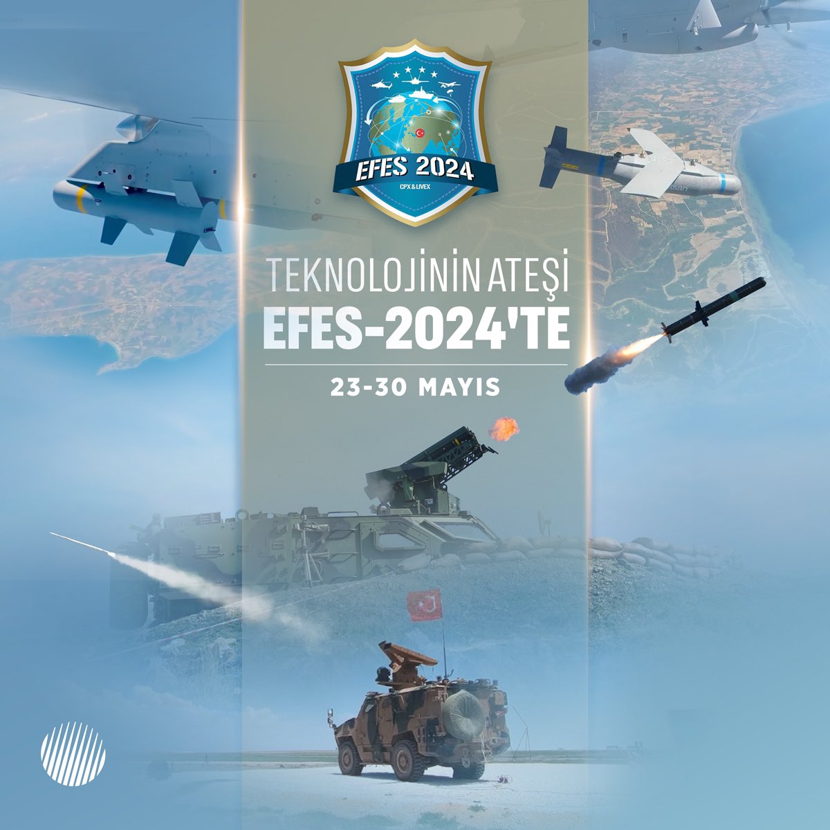 Yarın için yükselen yerli ve milli teknolojilerimizin gururunu paylaşacağımız #Efes2024 Tatbikatı'na hazırız! 🚀 🗓️23-30 Mayıs 📍Seferihisar/İzmir #MillîSavunmaBakanlığı #YarınİçinYüksel #Roketsan
