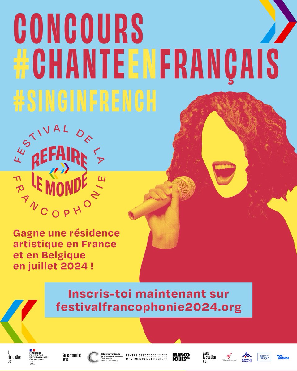Le Festival de la francophonie lance un concours de chansons inédit #ChanteEnFrançais sur Instagram. Les jeunes de 18 à 27 ans du monde entier sont invités à laisser place à leur créativité en français. Toutes les informations sur : swll.to/lj8Z7Q