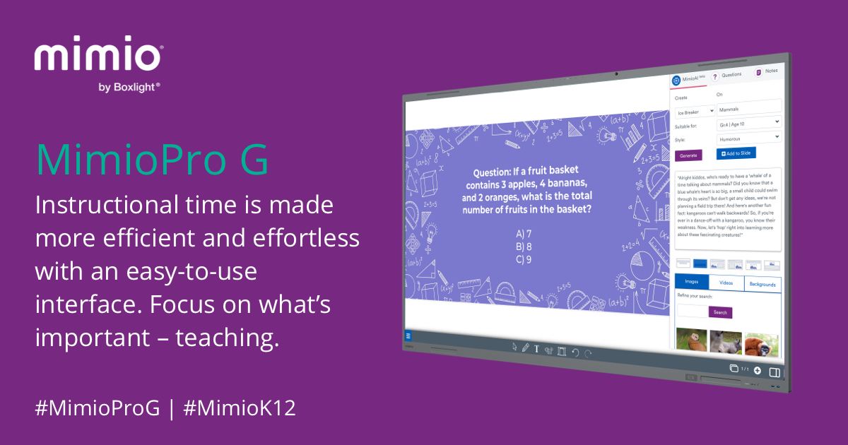 Frustrated by tech hassles? Optimize teaching with #MimioProG! Enjoy more instructional time with its simple, intuitive design. Do more, stress less! Add the MimioPro G to your campus! hubs.la/Q02y3LSt0 #EdTech #edtechchat #education #edchat #EDLAcertified #Google