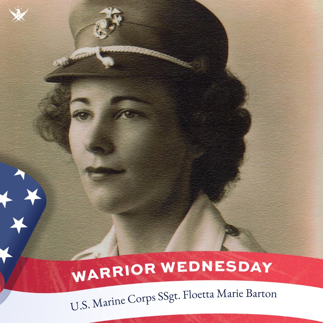 On this #WarriorWednesday, we recognize U.S. Marine Corps SSgt. Floetta Marie Brown Barton, who served from 1943 to 1945 during World War II. Thank you, Floetta, for your service. Today, we proudly salute you!