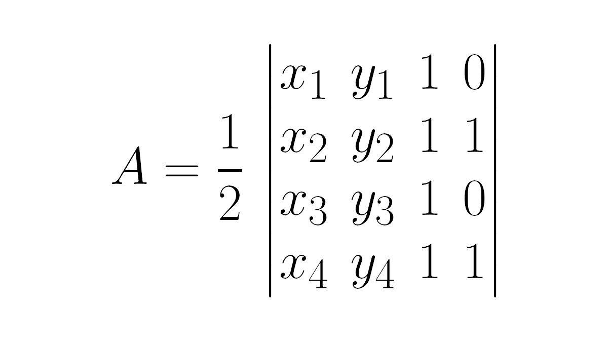 Area of a quadrilateral as a determinant johndcook.com/blog/2024/02/2…