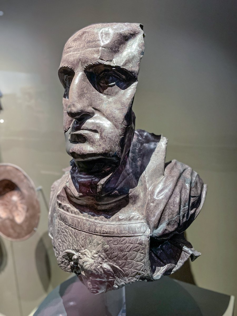 1) An astounding survival from the Roman world. This silver bust of the emperor Galba is an incredibly rare example of an imperial imago, a reverential portrait of the reigning emperor mounted on a pole and carried into battle as a military standard...