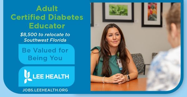 Lee Health is looking for a Registered Dietitian, who is a Certified Diabetes Educator to join the adult Endocrinology Clinic in Fort Myers, Florida We are a non-profit system serving patients on the SW Florida coastline 🏖️ Apply today: bit.ly/LeeHealth_CDEc…