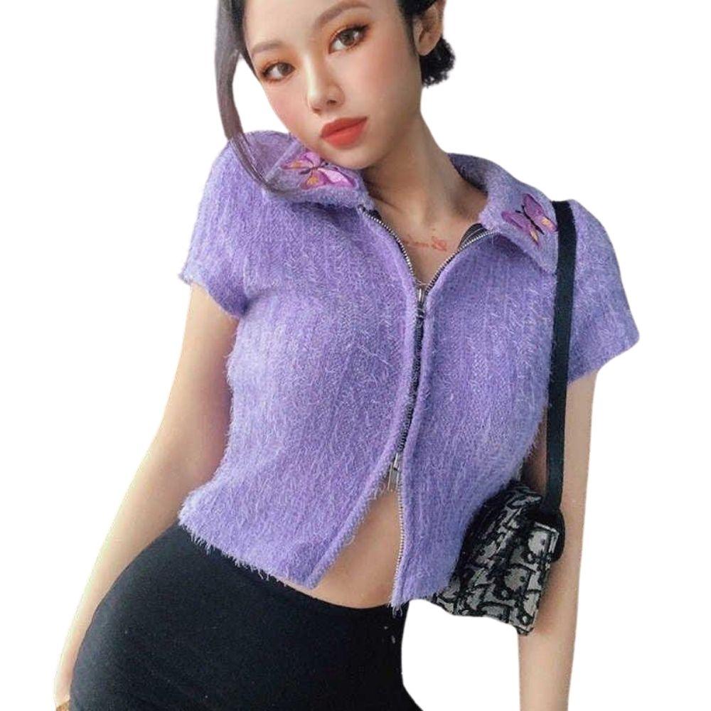 Butterfly Embroidery Crop Top: Dual Zippers & Turn Down Collar, great summer and clubwear selling at £22.95
nseimports.co.uk/products/butte…
#nseimports