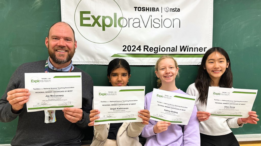 ✨Congrats to Anjali, Ellen, and Aubry from @StAndrewOCSB Gifted Program for securing second place in the Toshiba ExploraVision Awards! Their project, 'Cyberschool,' aims to support those in need of education world-wide.🏆🌐#ocsbBeInnovative 🔗Read more:ocsb.ca/2024/05/22/ocs…