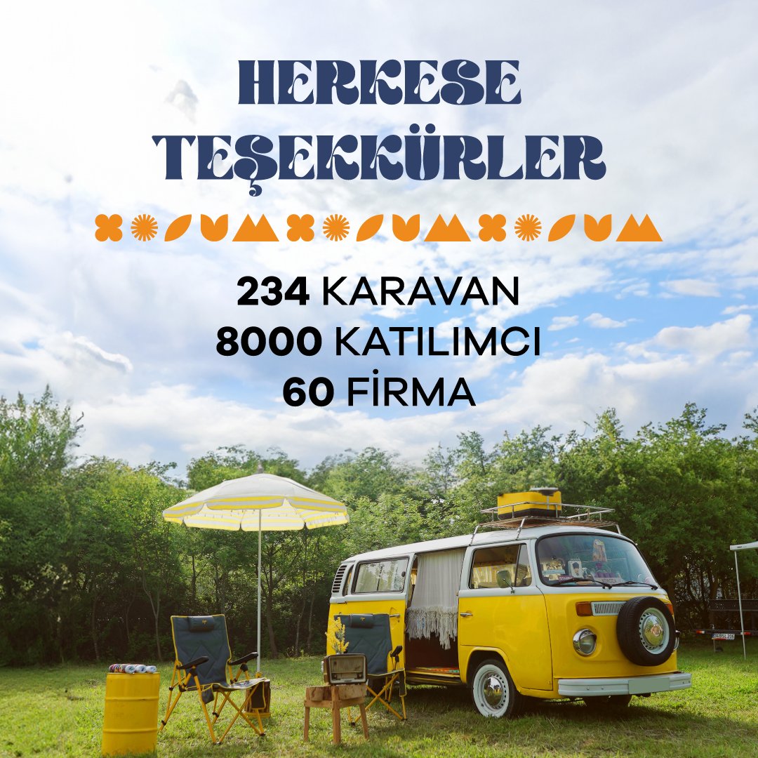 istkaravanfest's tweet photo. 🚐V. İstanbul Karavan Festivali ile harika bir hafta sonu geçirdik.

🙏3 gün boyunca bizimle birlikte olan 234 karavan, 60 marka ve 8000'in üzerinde ziyaretçimize çok teşekkür ediyoruz.

🤗Bir sonraki festivalde görüşmek üzere...

#İstanbulKaravanFestivali #KaravanFestivali https://t.co/1tZ18s0z4H