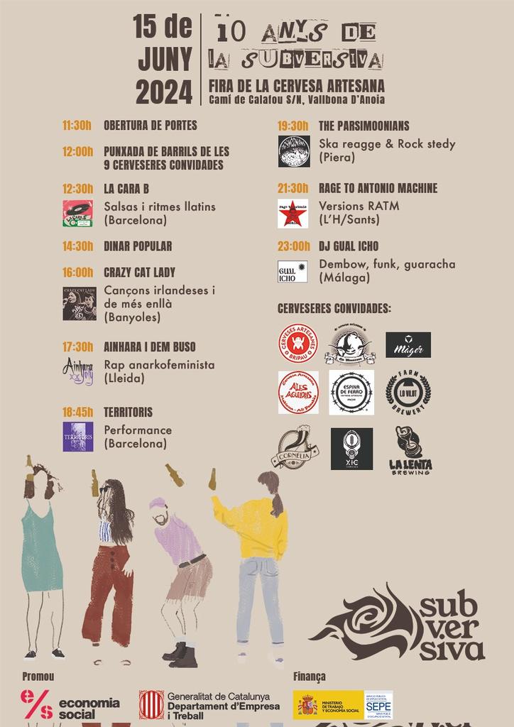 subversivacoop's tweet photo. Festa 10 anys de La Subversiva.
Fira de cervesa artesana 15 de juny.

És un plaer convidar-vos a celebrar amb nosaltres els 10 anys de projecte cerveser, polític i social.

 Obrim fil👇 https://t.co/J16MlDR3oX