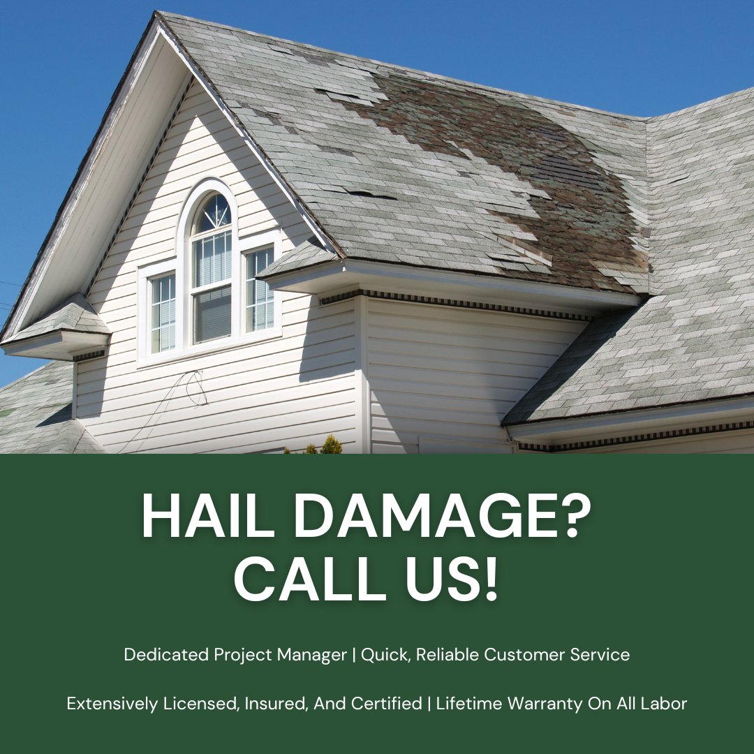Is your roof showing signs of hail damage? Don't wait any longer! Let the skilled professionals at M&M Roofing, Siding, and Windows evaluate the damage and bring back your peace of mind. Call us at (409) 727-8327 and let's restore your roof to its former glory!