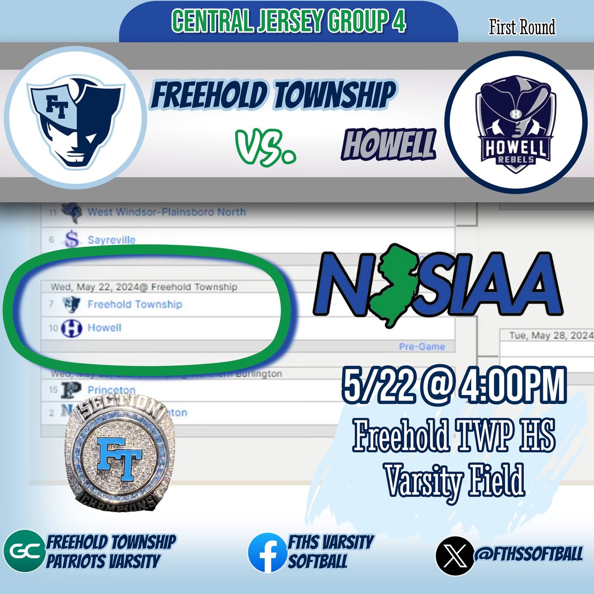 FTHSsoftball's tweet image. 🚨Game Day Alert!!!🚨 1st Rd of States @ home vs Howell today at 4pm! Let’s get this TWP!!! 🥎🔥🫶 💨 😤 @TownshipScores @fthsPatPress @ShoreConfSB @NJ_Sports @central_jersey
 @APPSportsDesk @JSNSPORTINGNEWS @HSSportsNJ @ALLNJSoftball @JSZ_Sports
