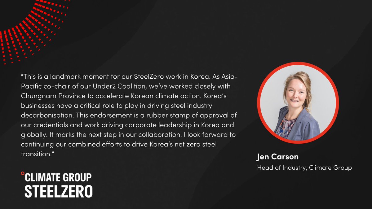 ClimateGroup's tweet photo. It's official Our #SteelZero initiative was endorsed by Under2 Coalition Co-Chair, Governor Kim Tae-heum at our #AsiaRenewablesGrowthForum yesterday. Check out our release to learn what this means for our collaboration and work in Korea: https://t.co/hSYw6LMDSg https://t.co/WLPusIs1K2