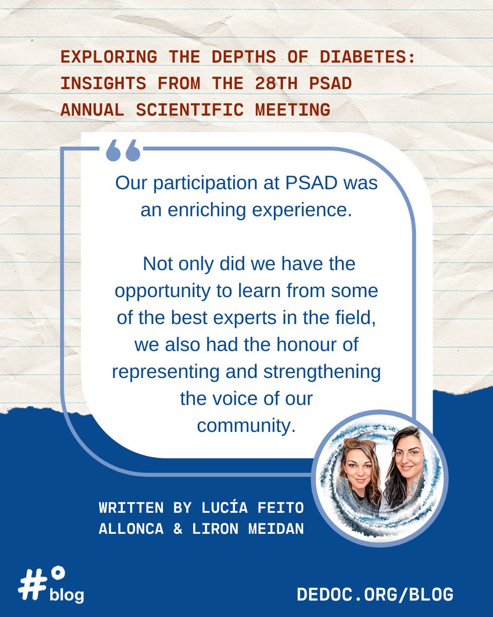 In April, #dedoc° voices @Lironmeidan77 and @glucomundo represented the voice of people with #diabetes at the PSAD Study Group. Multidisciplinary experts came together to discuss the latest advancements in the field of diabetes and psychosocial aspects. dedoc.org/blog/insights-…