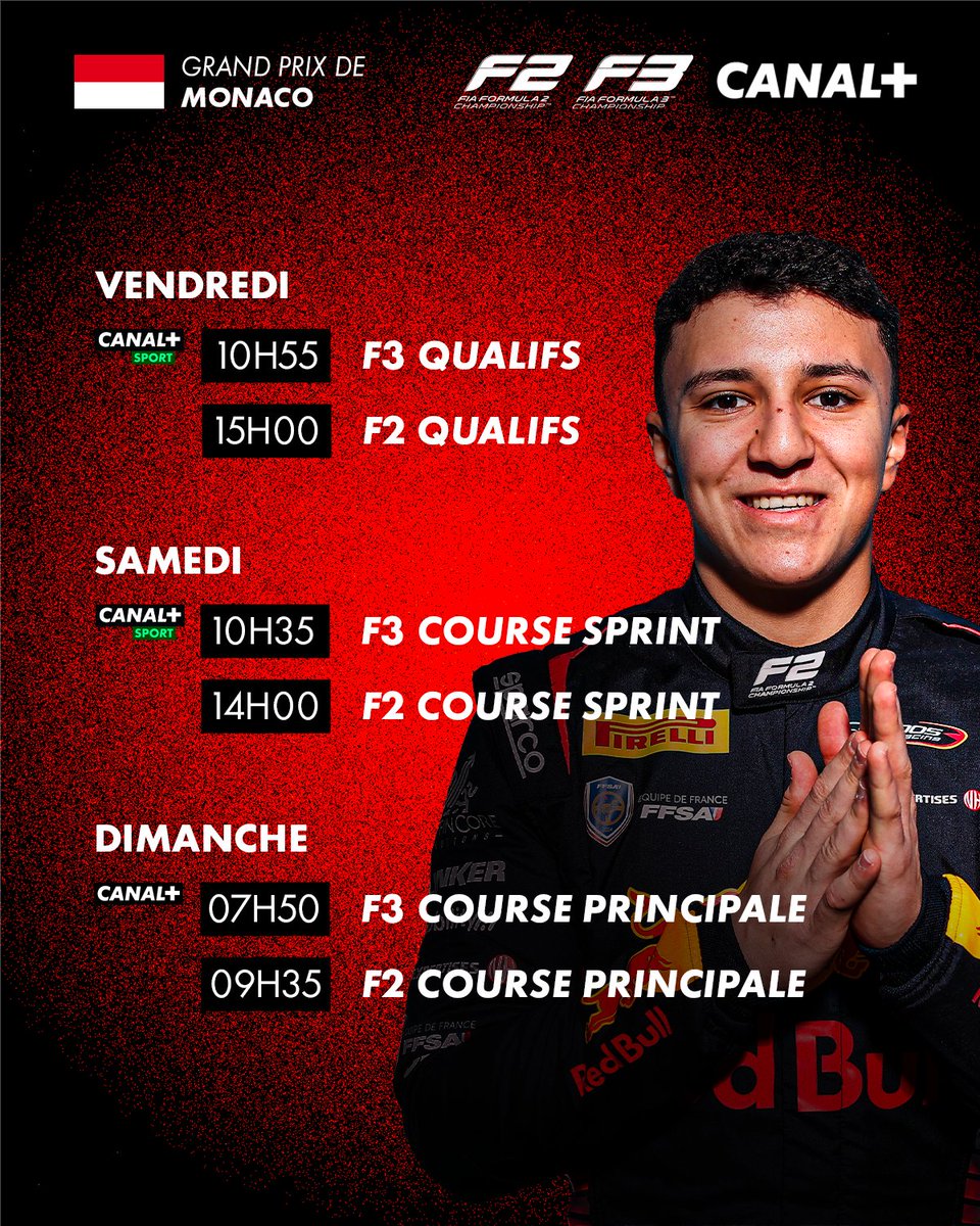 CanalplusF1's tweet photo. Le programme F2 et F3 👇 https://t.co/q51hBepWBZ