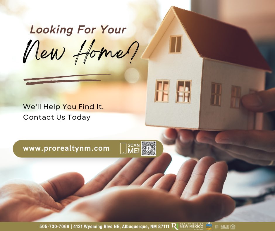 🏡 Looking for Your New Home? 🏡

We'll help you find it! Contact us today to get started on your journey to finding the perfect home.

🌐 Visit us at: prorealtynm.com
📞 Call us: 505-730-7069
📍 Visit us: 4121 Wyoming Blvd NE, Albuquerque, NM 87111

#HomeBuyer #NewMexico