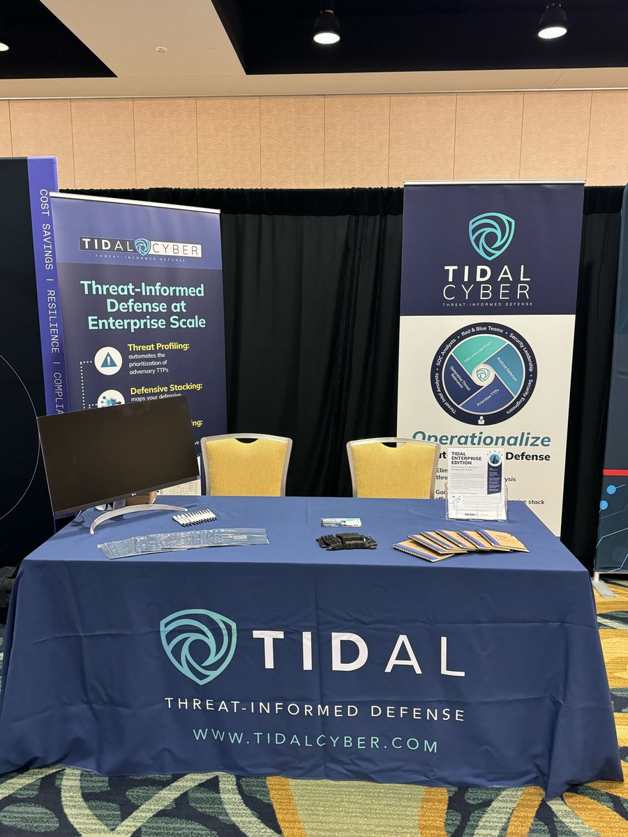 If you missed us at the <a href="/HealthISAC/">Health-ISAC</a> welcome dinner, meet with <a href="/RichardStruse/">Richard Struse</a> and <a href="/jefflinenfelser/">Jeffrey J. Linenfelser</a> at <a href="/TidalCyber/">Tidal Cyber</a> booth 29.

Take a demo of Tidal Cyber Enterprise Edition to see how #ThreatInformedDefense can help your healthcare organization show any gaps in your defenses.