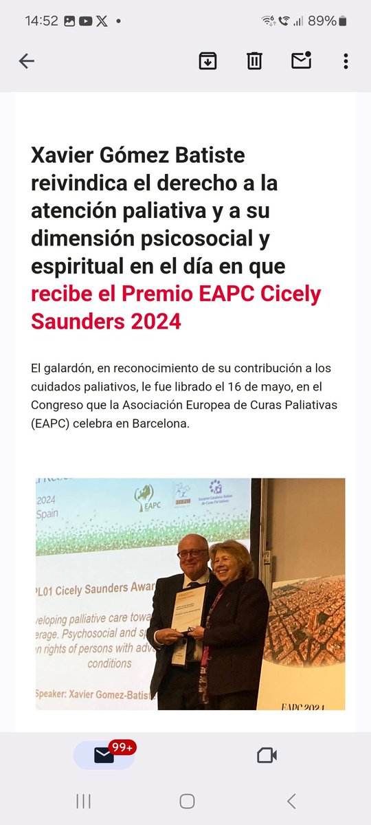 EAPSDonostia (@eapsdonostia) on Twitter photo ¡Enhorabuena a Xavier Gómez-Batiste por este reconocimiento!
<a href="/catedracpal/">Càtedra de Cures Pal·liatives UVic-UCC/ICO</a> #finaldevida #EnfermedadesAvanzadas #FundaciónlaCaixa ¡Enhorabuena a Xavier Gómez-Batiste por este reconocimiento!
<a href="/catedracpal/">Càtedra de Cures Pal·liatives UVic-UCC/ICO</a> #finaldevida #EnfermedadesAvanzadas #FundaciónlaCaixa