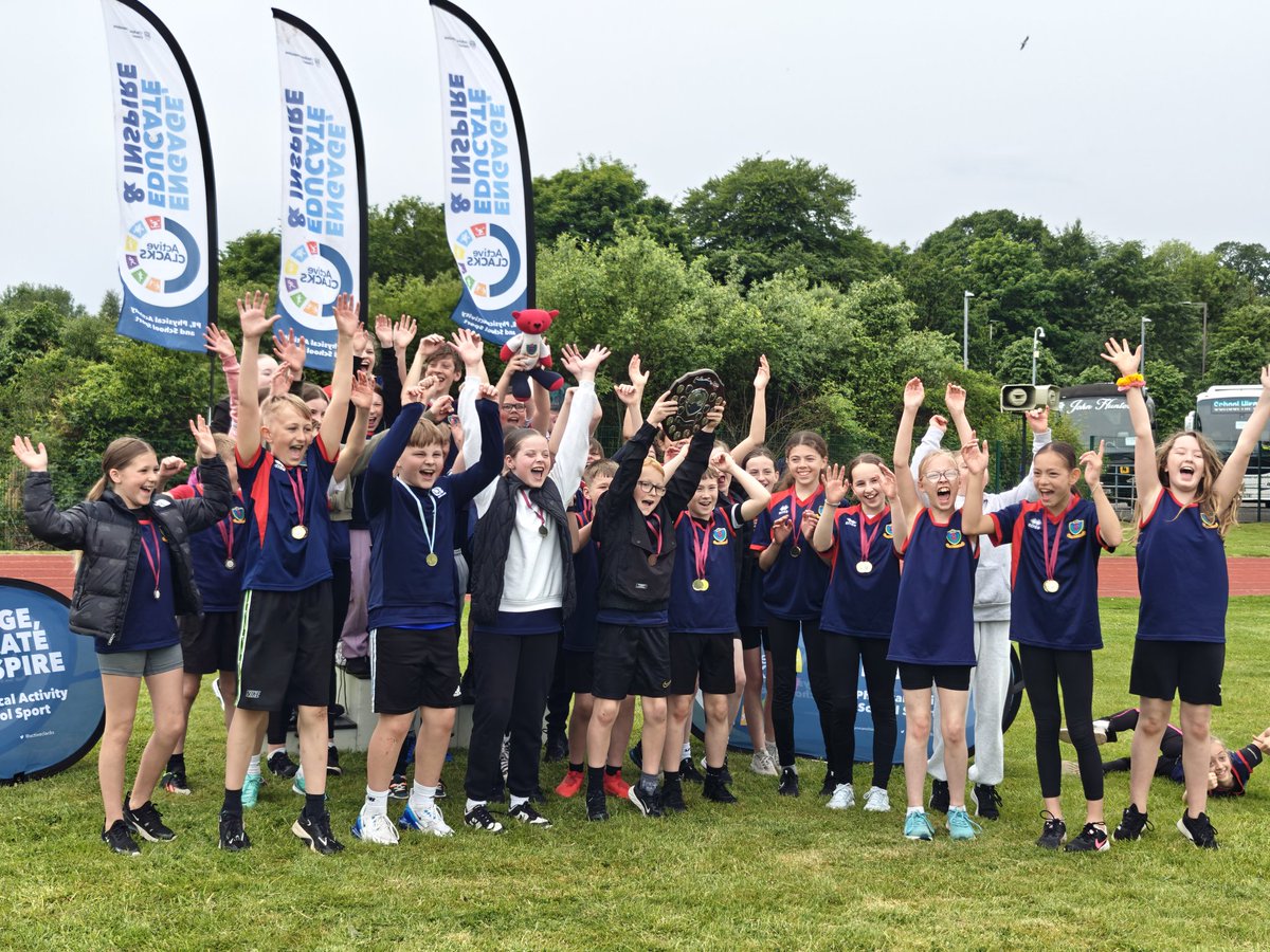 | EVENT |

Our athletics championships comes to a close with the announcement of our school winners! 

Small School Winner - St Bernadettes PS 🏆

Big School Runner Up - Craigbank PS 🥈

Big School Winner - Redwell PS 🏆

Well done everyone! Excellent performances!